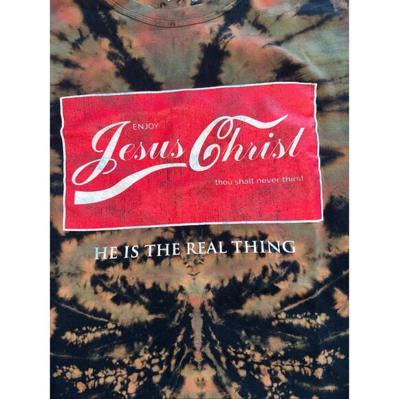 Enjoy Jesus Christ Coca Cola Parody Tie-Dye Tee - Picture 3 of 4